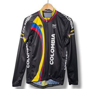 Suarez Performance Columbia Cycling Jersey L Mens Black Long Sleeve Full Zip